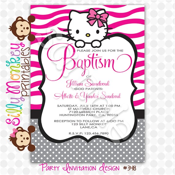 Hello Kitty Baptismal Invitation Layout Items Similar to Pink Zebra Print Hello Kitty Inspired