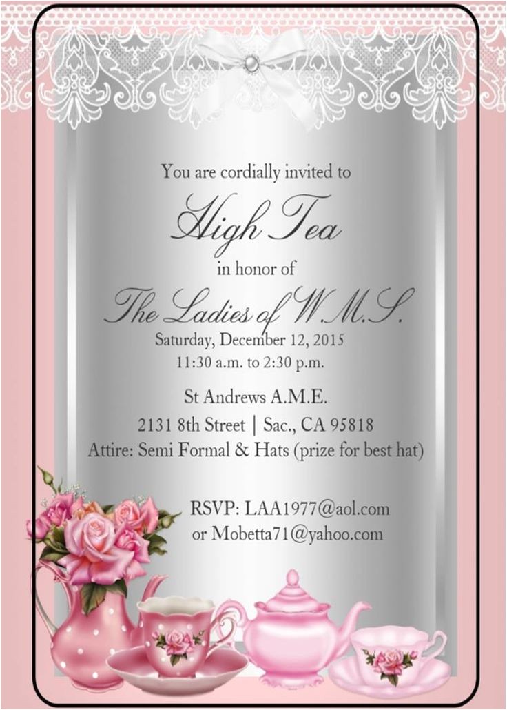 High Tea Party Invitation Ideas High Tea Invitation Creations by Leanette Pinterest