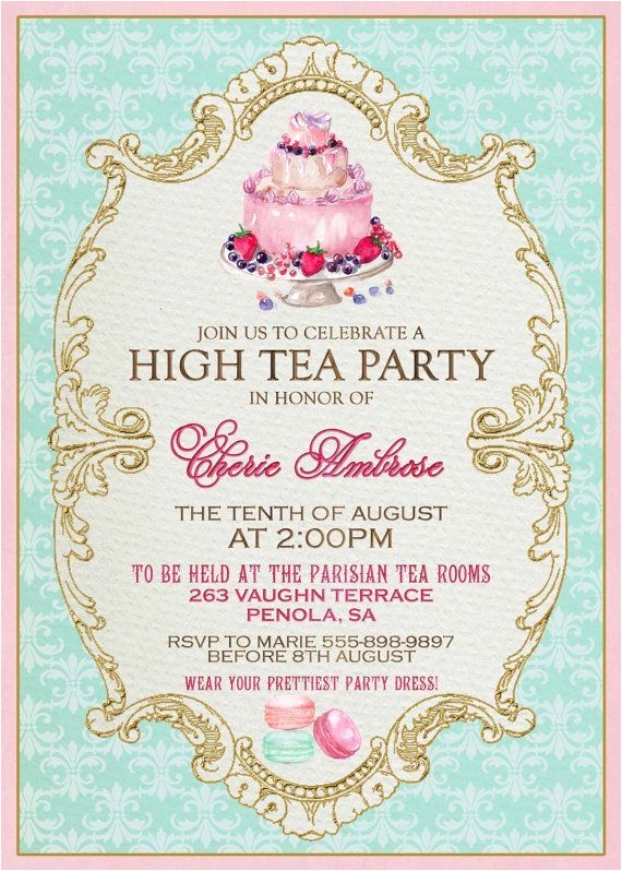 High Tea Party Invitation Ideas High Tea Invitation Template Invitation Templates J9tztmxz