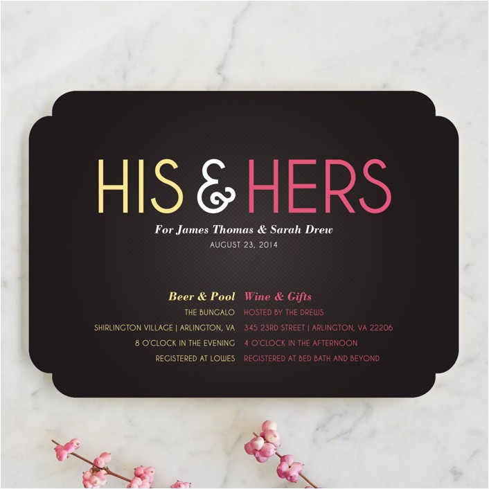 His and Hers Bridal Shower Invitations His and Hers Bridal Shower Invitations by Rachel Buchholz His and Hers Bridal Shower Invitations His and Hers Bridal Shower Invitations by Rachel Buchholz
