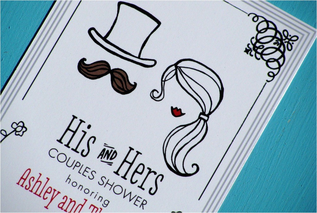 His and Hers Bridal Shower Invitations His and Hers Illustrated Wedding Couples Shower Invites His and Hers Bridal Shower Invitations His and Hers Illustrated Wedding Couples Shower Invites
