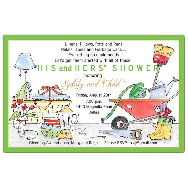 His and Hers Bridal Shower Invitations His and Hers Shower Invitations