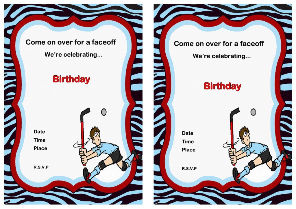 Hockey Birthday Party Invitations Templates Free Hockey Birthday Invitations – Birthday Printable