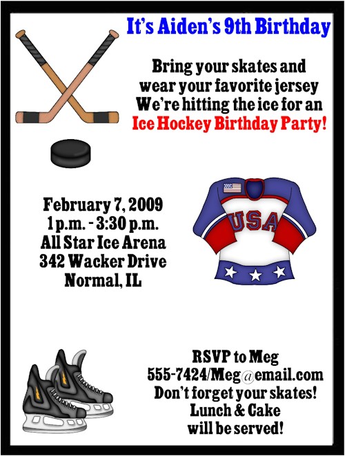 Hockey Birthday Party Invitations Templates Free Hockey Birthday Invitations Ideas – Bagvania Free