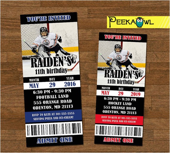 Hockey Birthday Party Invitations Templates Free Printable Boys Hockey Invitation Ticket Boys Hockey Birthday