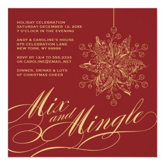 Holiday Party E Invitations Elegant Mix & Mingle Holiday Party Invitation