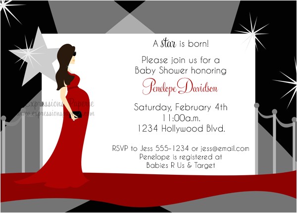 Hollywood Baby Shower Invitations Hollywood Mommy to Be Baby Shower Invitations