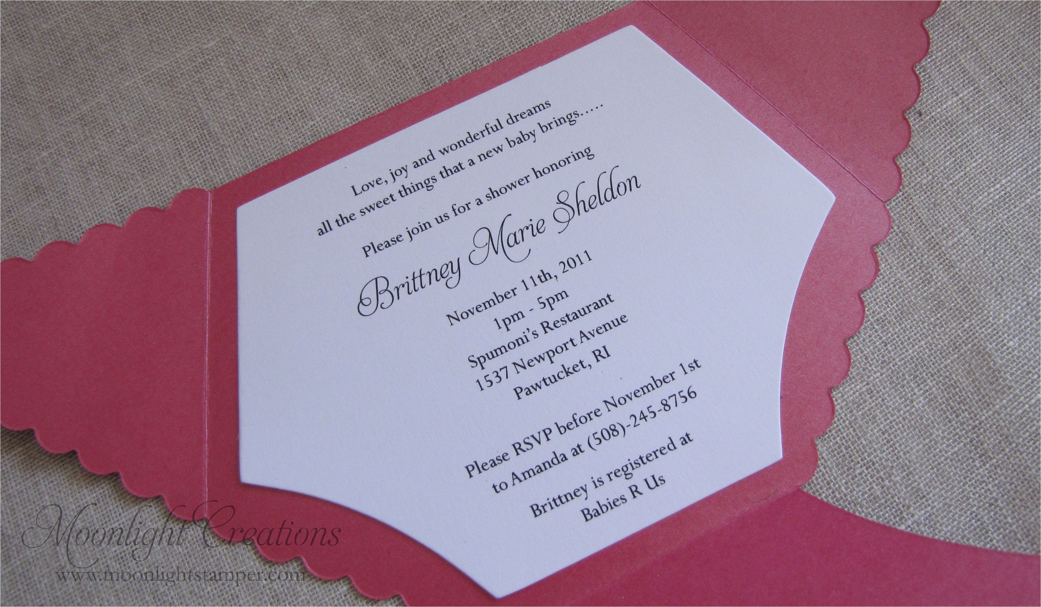 Homemade Baby Shower Invitations for Girls Homemade Baby Shower Invitations for Image