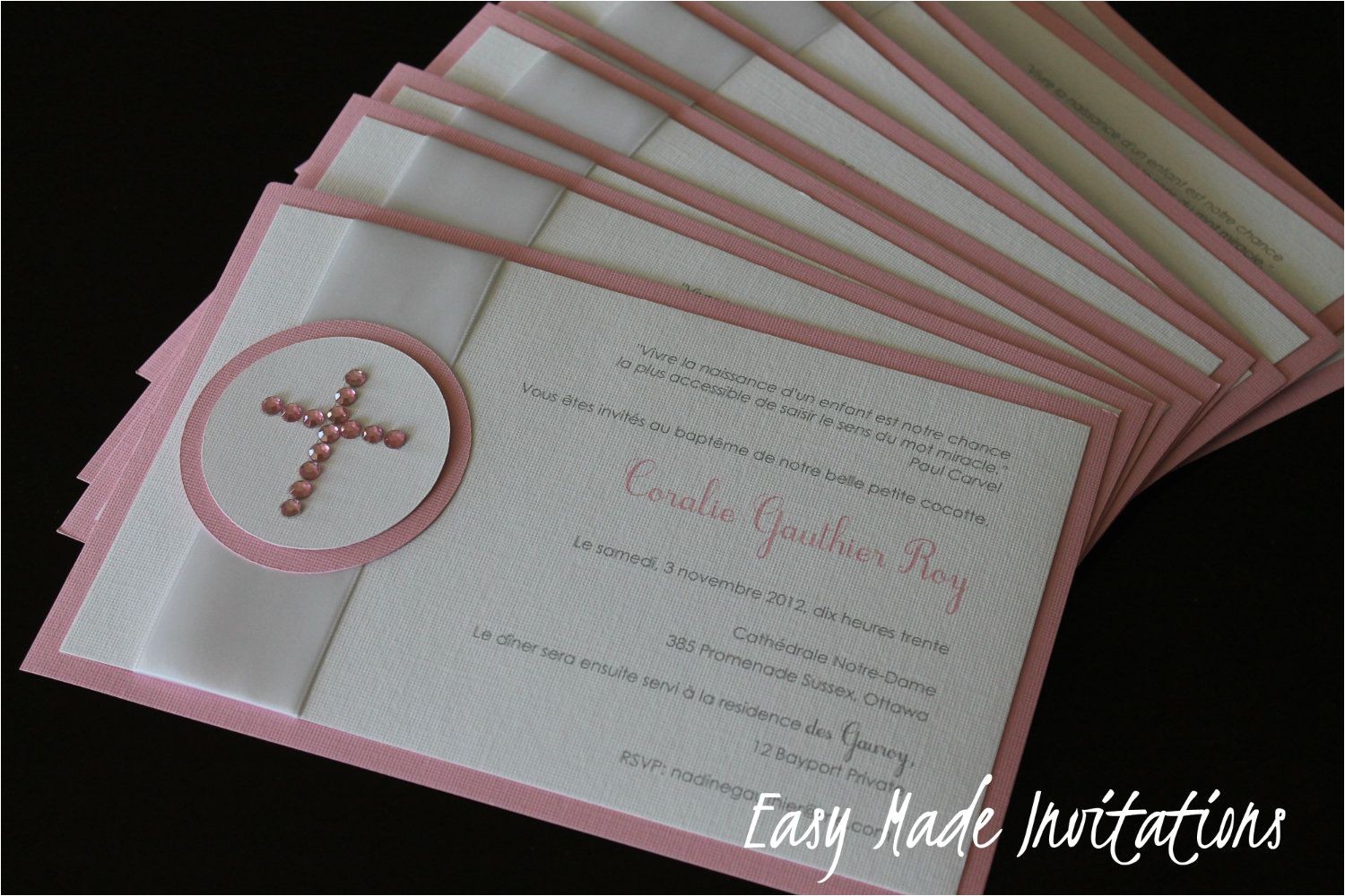 Homemade Baptism Invitations Handmade Baptism Invitations Baby Pinterest