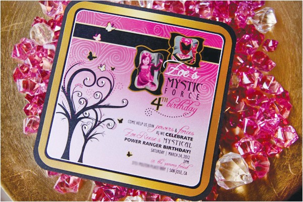 Homemade Power Ranger Birthday Invitations Mystic force Pink Power Ranger Party Hostess with the