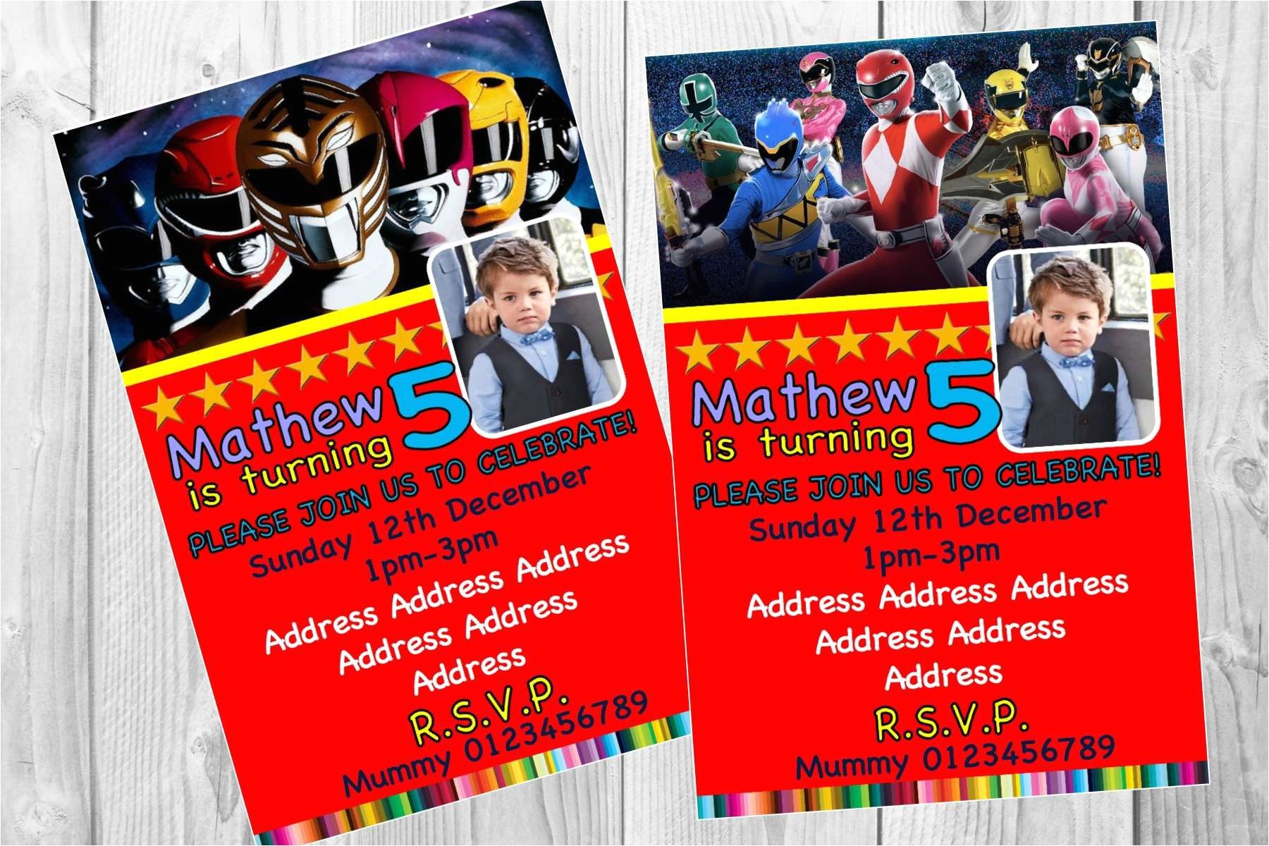 Homemade Power Ranger Birthday Invitations Old Fashioned Power Rangers Birthday Invitations Image
