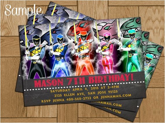 Homemade Power Ranger Birthday Invitations Power Rangers Dino Charge Chalk Birthday by