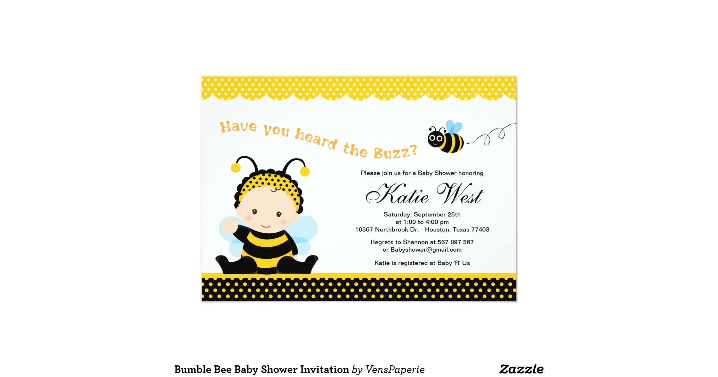 Honey Bee Baby Shower Invites Bumble Bee Baby Shower Invitation
