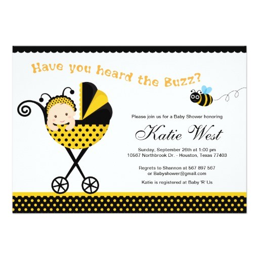Honey Bee Baby Shower Invites Bumble Bee Baby Shower Invitation