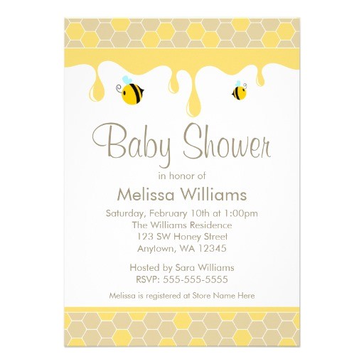 Honey Bee Baby Shower Invites Bumble Bee Honey Baby Shower Invitations 5" X 7