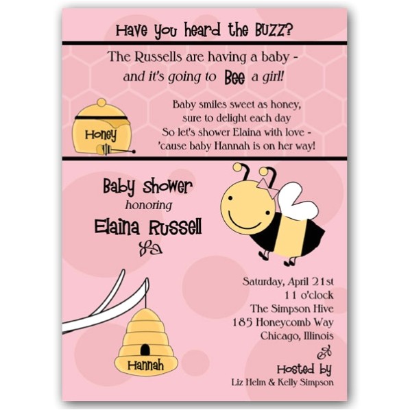 Honey Bee Baby Shower Invites Honey Bee Girl Baby Shower Invitations