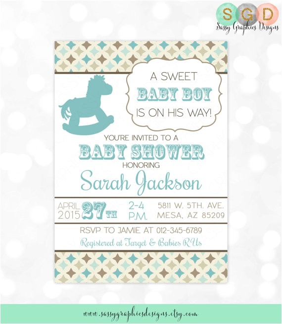 Horse themed Baby Shower Invitations Boy Baby Shower Invitation Baby Boy Blue Brown Western Horse themed Baby Shower Invitations Boy Baby Shower Invitation Baby Boy Blue Brown Western