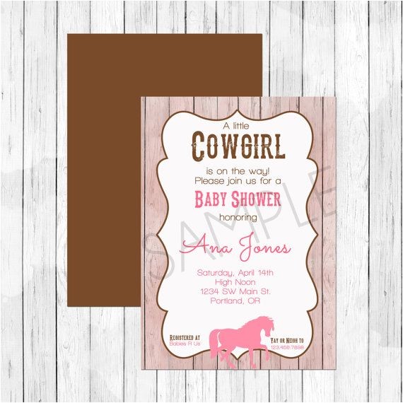 Horse themed Baby Shower Invitations Cowgirl Horse theme Baby Shower Invitation or Evite Farm Horse themed Baby Shower Invitations Cowgirl Horse theme Baby Shower Invitation or Evite Farm