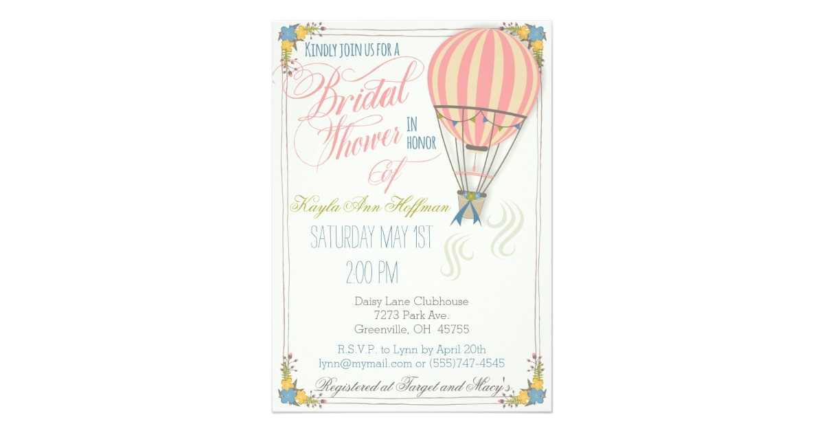 Hot Air Balloon Bridal Shower Invitations Hot Air Balloon Bridal Shower Invitation Card Hot Air Balloon Bridal Shower Invitations Hot Air Balloon Bridal Shower Invitation Card