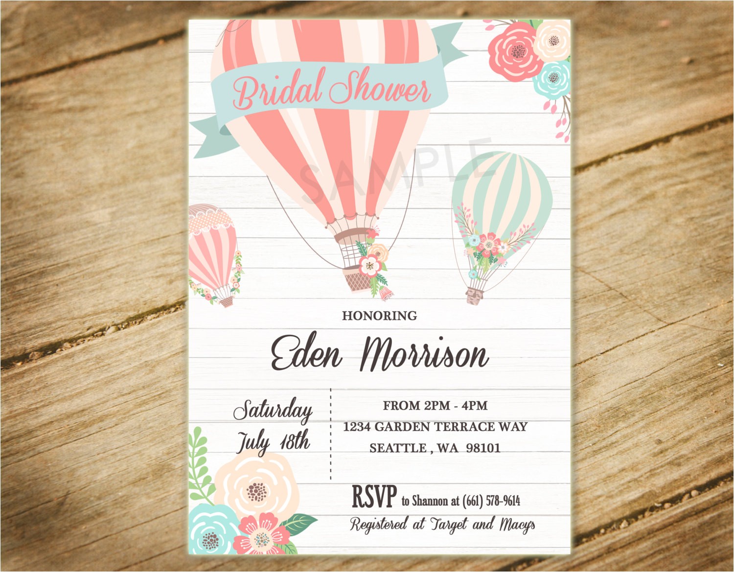 Hot Air Balloon Bridal Shower Invitations Hot Air Balloon theme Bridal Shower Baby Shower Invitation Hot Air Balloon Bridal Shower Invitations Hot Air Balloon theme Bridal Shower Baby Shower Invitation