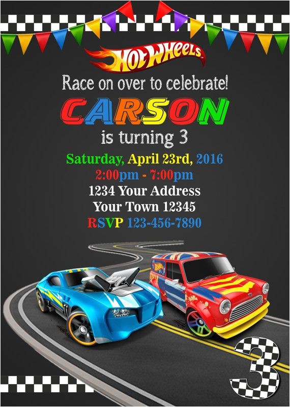 Hot Wheels Party Invitations Printable Hot Wheels Invitation Cars Invitation Hot by