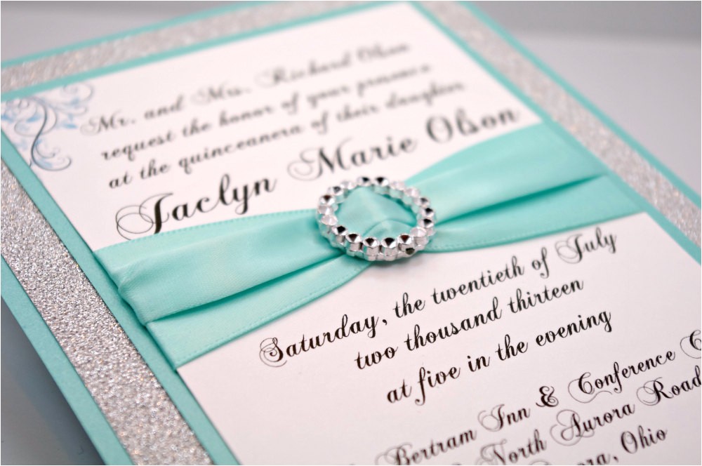 How to Make Homemade Invitations for Quinceaneras Diy Aqua Wedding Quinceanera Sweet Sixteen by Invitebling