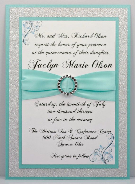 How to Make Quinceanera Invitations at Home Diy Print at Home Aqua Quinceanera Sweet 16 by Invitebling