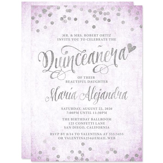 How to Make Quinceanera Invitations at Home Lavender Silver Quinceanera Invitations Diy Printable