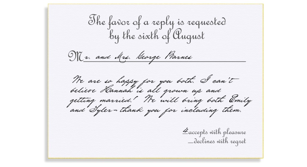 How to Respond to Bridal Shower Invitation Rsvp Etiquette Traditional Favor Accepts Regrets Placement