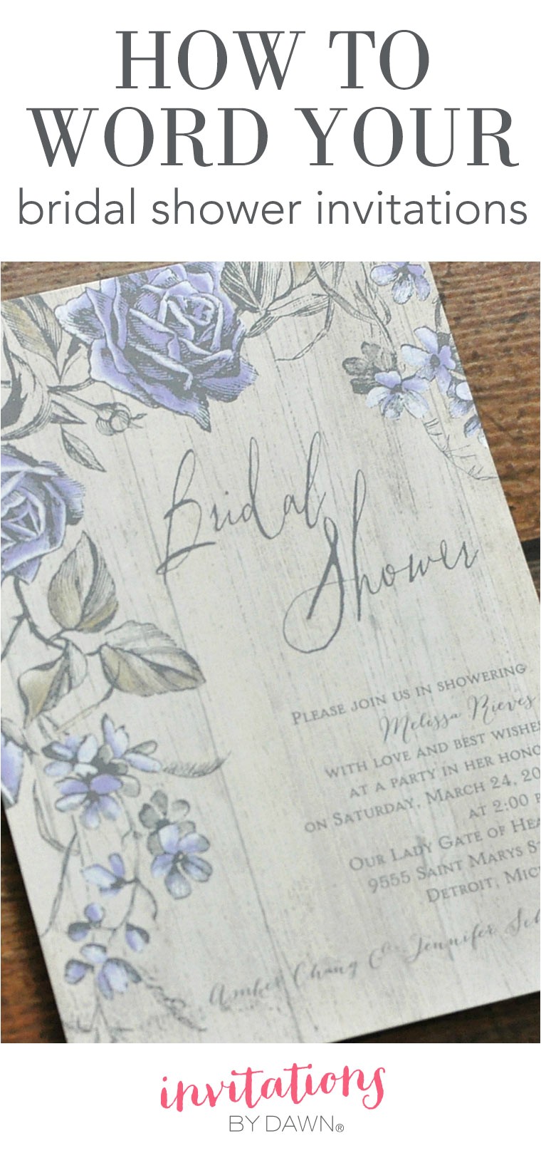 How to Word Bridal Shower Invitations How to Word A Bridal Shower Invitation Invitations by Dawn