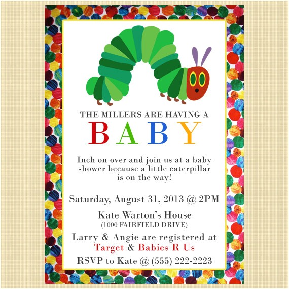 Hungry Caterpillar Baby Shower Invitations the Very Hungry Caterpillar Baby Shower Invitation Digital