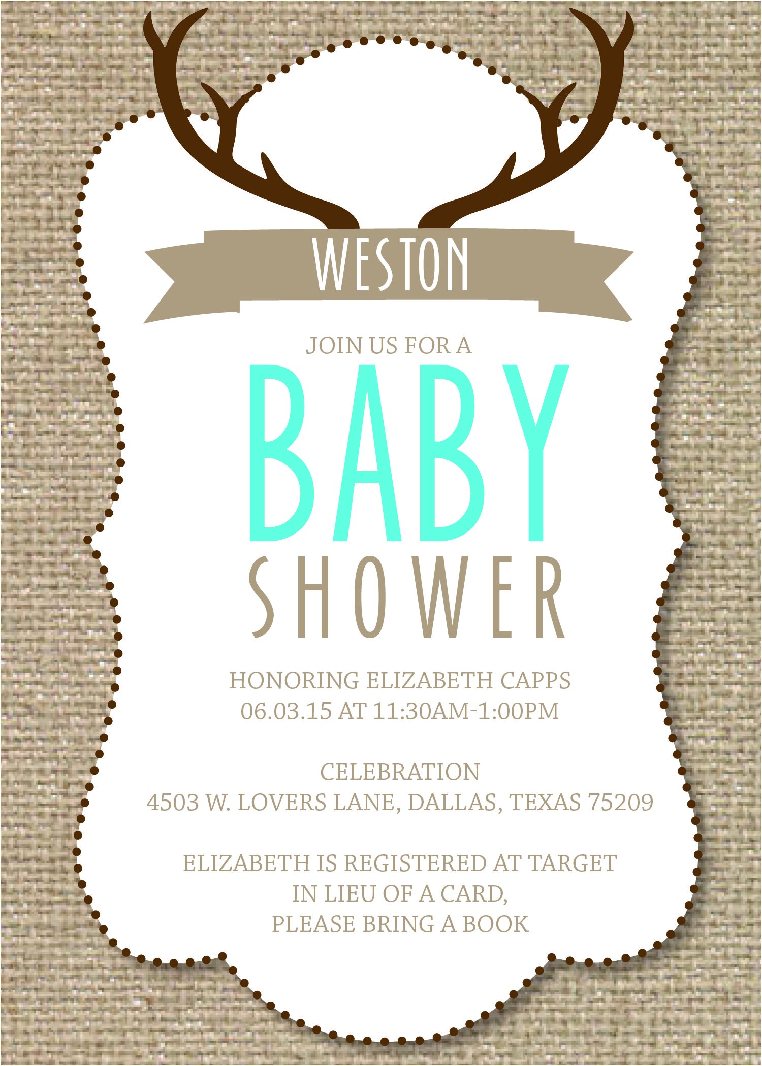 Hunting themed Baby Shower Invitations Capturing the Rustic Hunting theme Of the Baby Boys Room