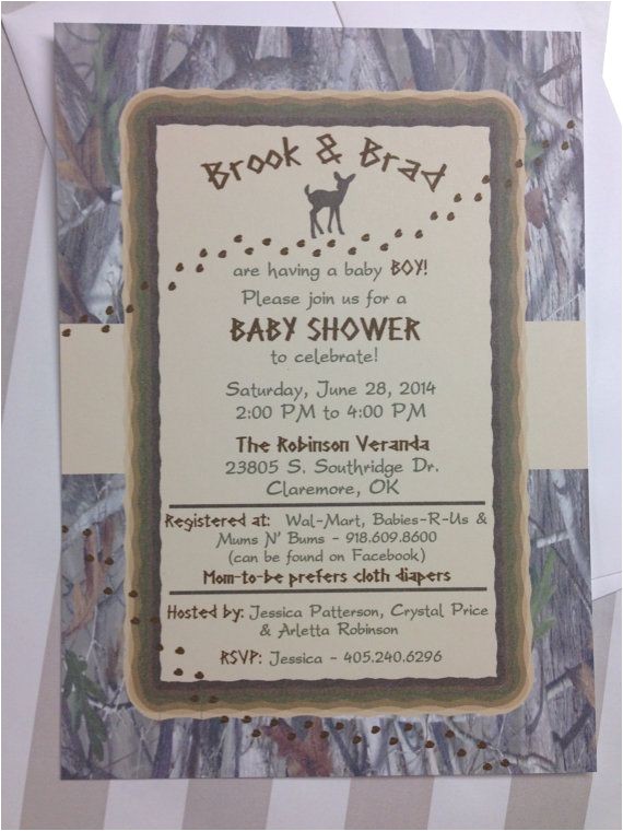 Hunting themed Baby Shower Invitations Hunting theme Baby Shower Invitation Outdoor by
