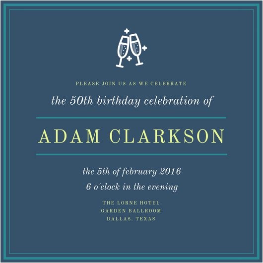 Husband Birthday Invitation Wording Customize 922 50th Birthday Invitation Templates Online