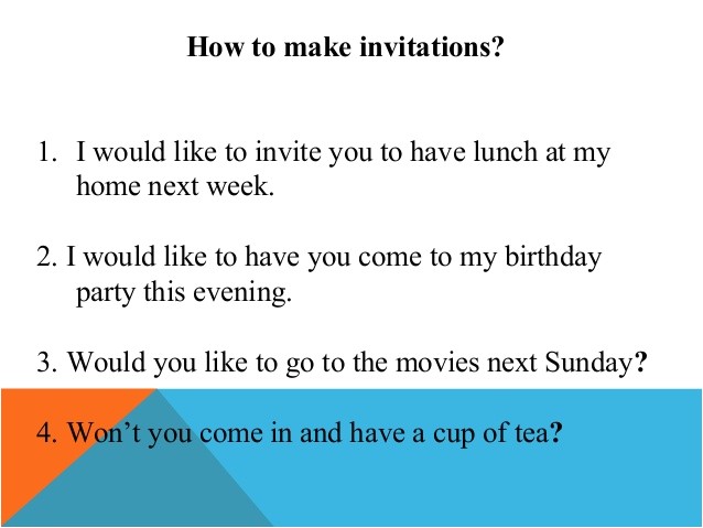 I Would Like to Invite You to My Birthday Party Invitations and Replies to Invitations