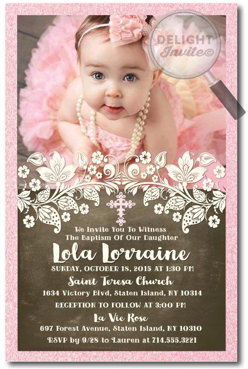 Ideas for Baptism Invitations Vintage Victorian Pink Peach Baptism Invitations [di 824