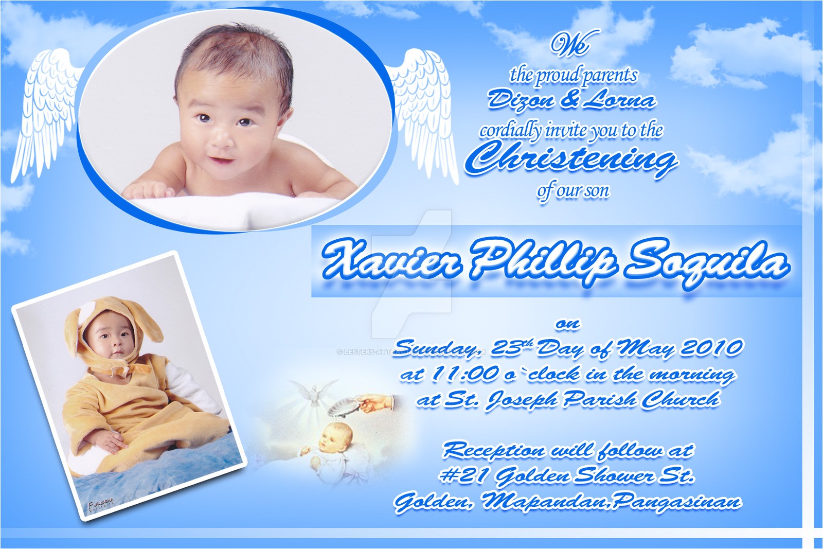Imikimi Baptismal Invitation Layout Baptismal Invitation by lesters attraction On Deviantart