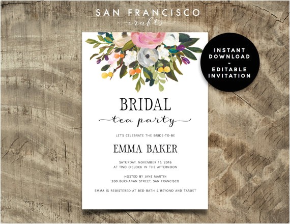 Instant Download Bridal Shower Invitations Bridal Shower Tea Party Invitation Instant Download Instant Download Bridal Shower Invitations Bridal Shower Tea Party Invitation Instant Download