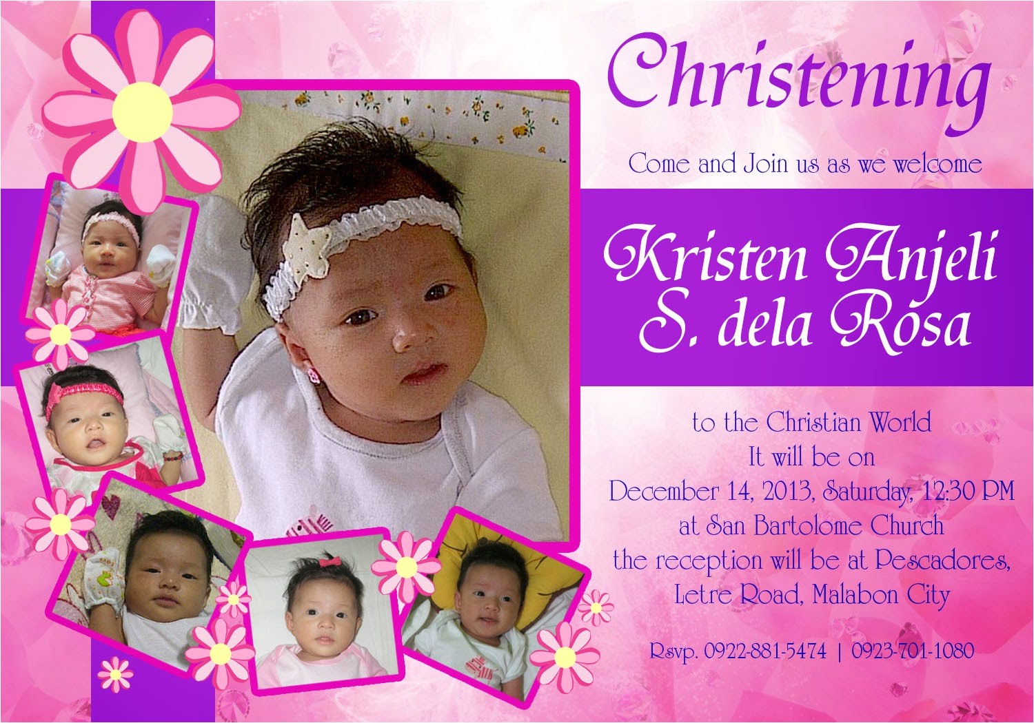 Invitation Card Design for Baptism Otep S Portfolio Christening Invitation Card Design 01