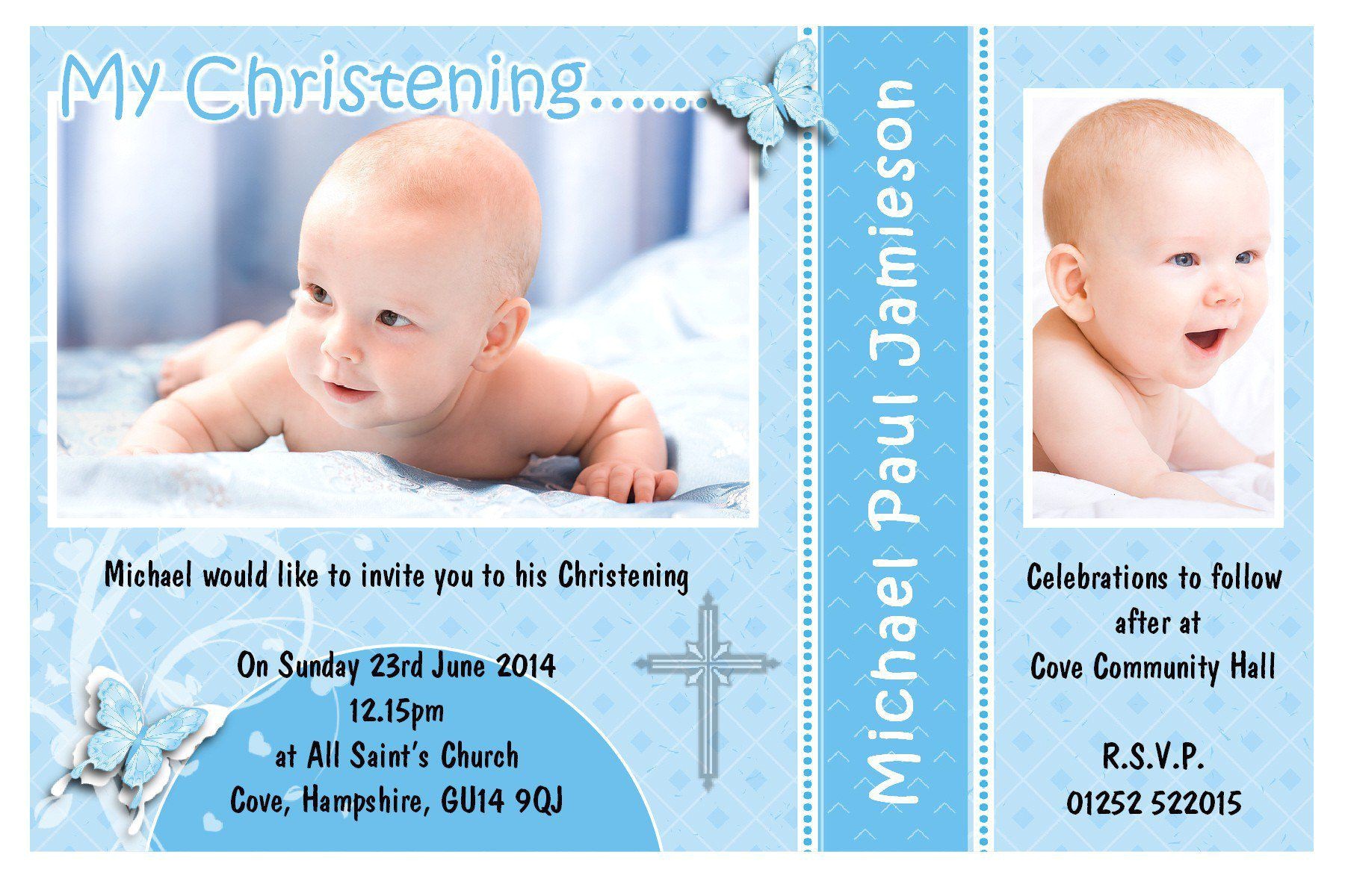 Invitation Card for Baptism Of Baby Boy Template Invitation Card Christening Invitation Card Christening