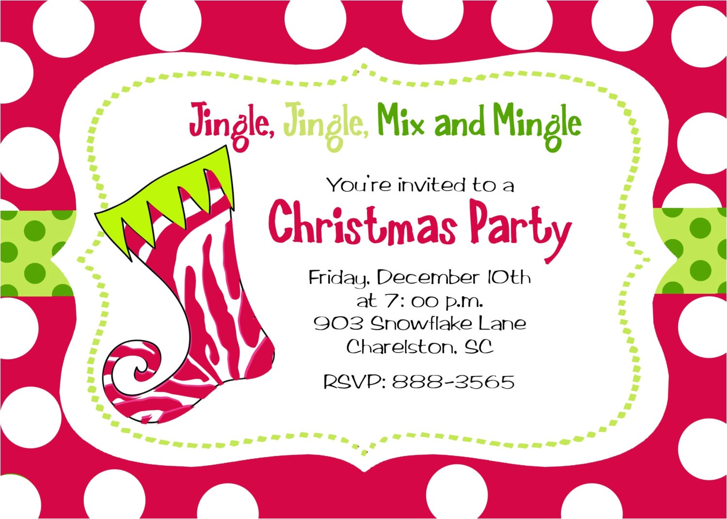 Invitation for A Christmas Party Wording Christmas Party Invitation