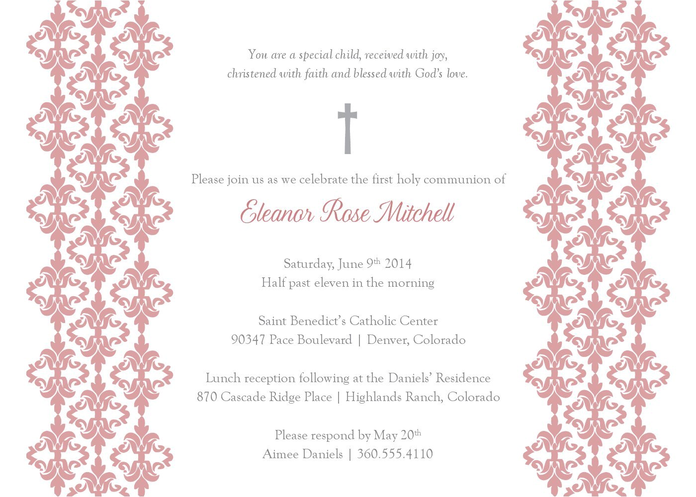 Invitation for Baptism Template Baptism Invitation Template Baptism Invitation Blank
