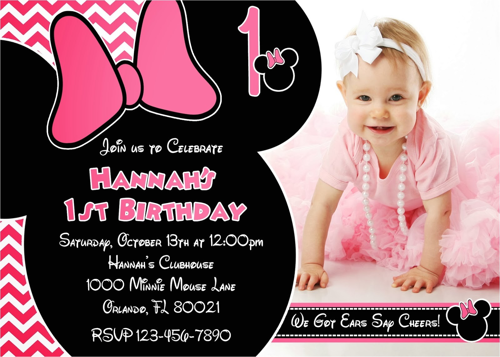 Invitation for One Year Old Birthday Party E Year Old Birthday Party Invitations