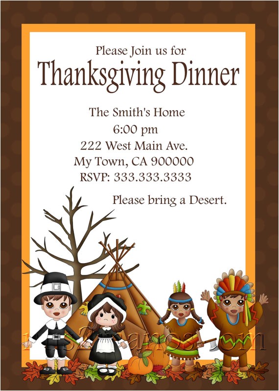 Invitation for Thanksgiving Party to Teachers Items Similar to Thanksgiving Dinner Invitation Diy