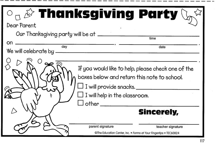 Invitation for Thanksgiving Party to Teachers Printable Thanksgiving Class Party Invitation
