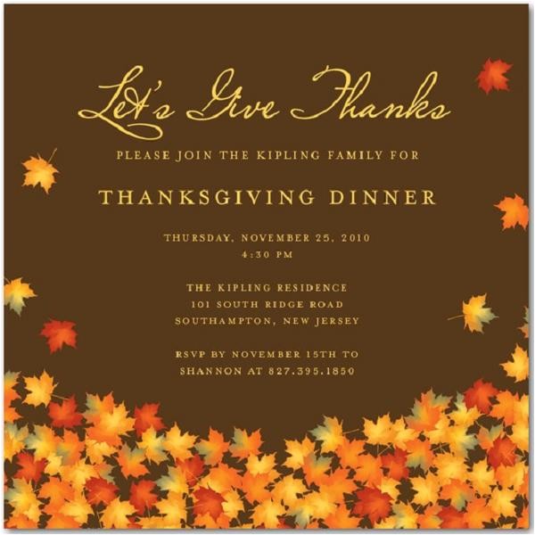 Invitation Letter for Thanksgiving Party Thanksgiving Invitations 365greetings