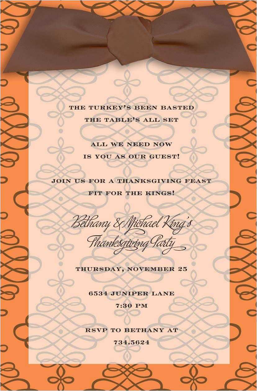 Invitation Letter for Thanksgiving Party Thanksgiving Invitations