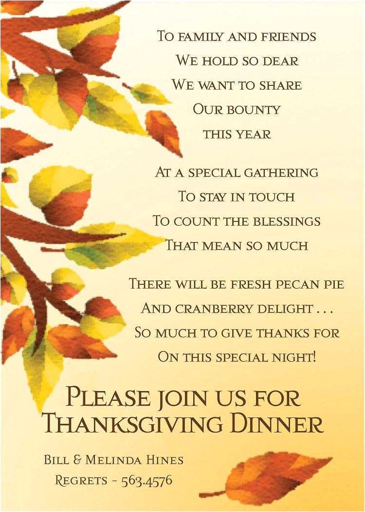 Invitation Letter for Thanksgiving Party Thanksgiving Invitations Thanksgiving