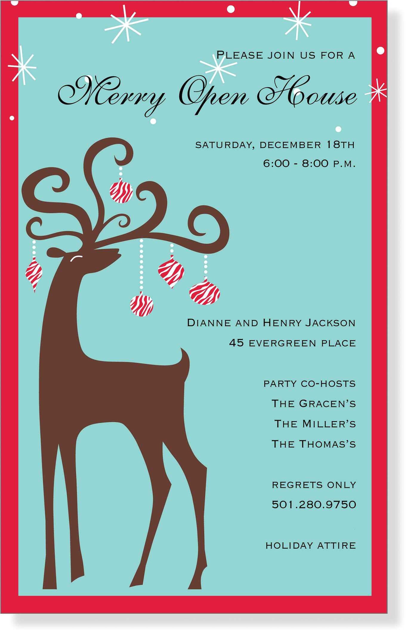 Invitation to the Christmas Party Christmas themed Birthday Party Invitations