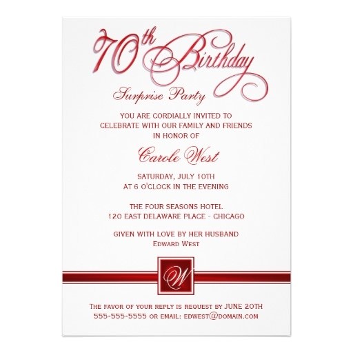 Invitation Wording for 70th Birthday Surprise Party 70th Birthday Surprise Party Invitations Red 70th Invitation Wording for 70th Birthday Surprise Party 70th Birthday Surprise Party Invitations Red 70th